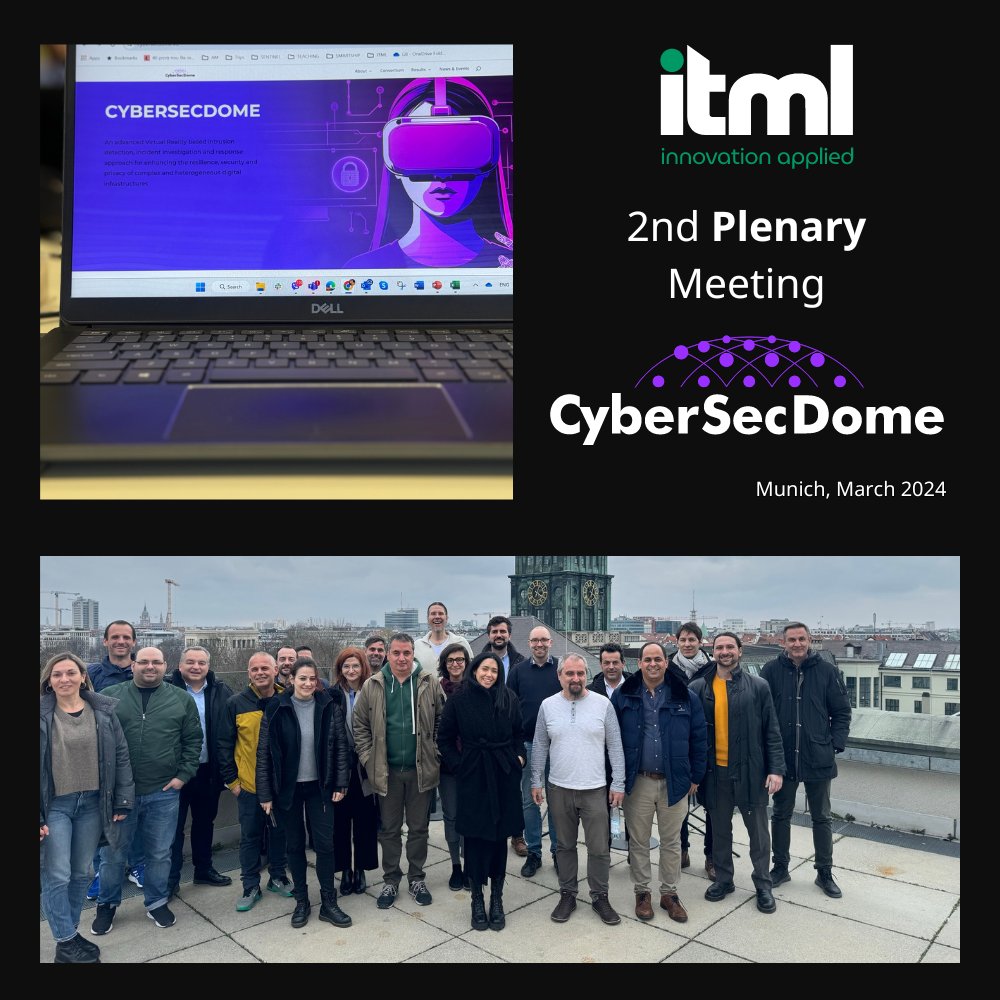 The @cybersecdome_eu  partners gathered in Munich, for the 2nd plenary meeting of the project!
The main goal of the meeting was to present the results achieved the past 4 months and to establish a plan for the upcoming action items for each work package.
#CyberSecurityAwareness