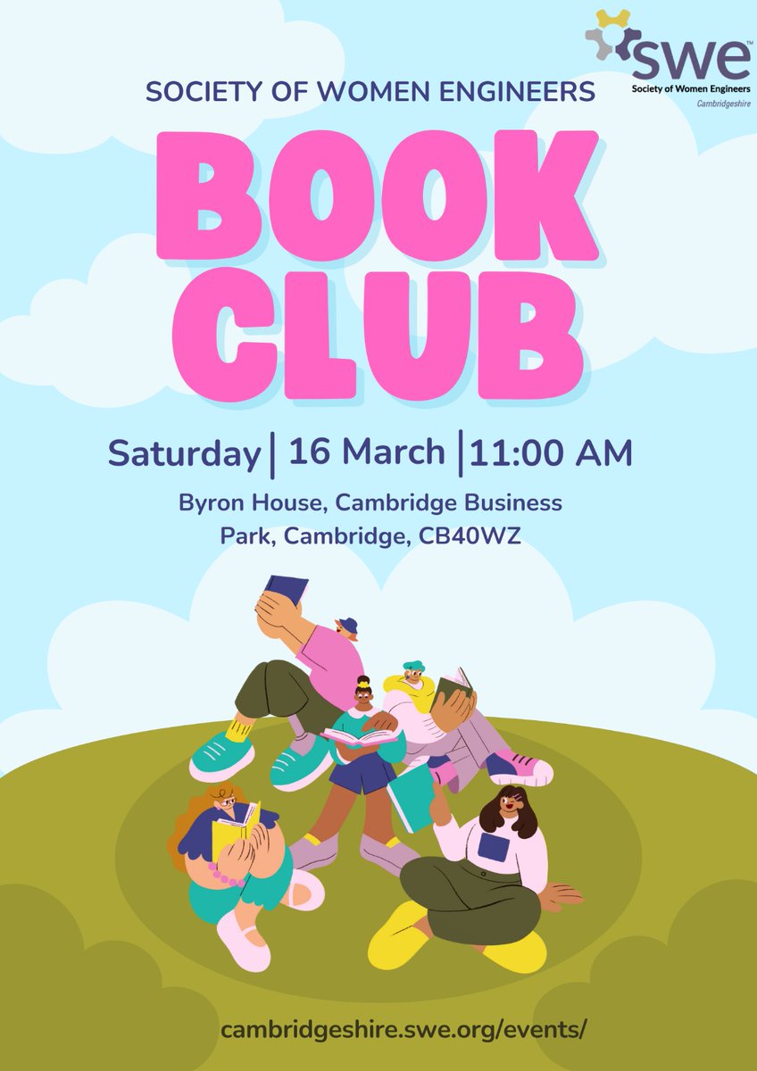 SWECambs's tweet image. 🎉 ANNOUNCING SWE CAMBRIDGESHIRE'S MONTHLY BOOK CLUB! 🎉

WHEN? ➡ 11:00am-12:00pm on Saturday the 16th March, 2024

WHERE? ➡ Ground Floor Boardroom, Byron House, Cambridge Business Park, Cambridge CB4 0WZ.

HOW? ➡ just sign up here! lnkd.in/eP76jYsb
