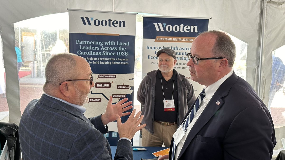 A gorgeous day to be in Downtown Goldsboro for the NC Main Street Conference. Glad John Tayloe happened to stop by our booth to catch up with Russell Overman and Jim Smith. We would like to catch up with you, too.

#Engineering #MainStreet #Revitalization