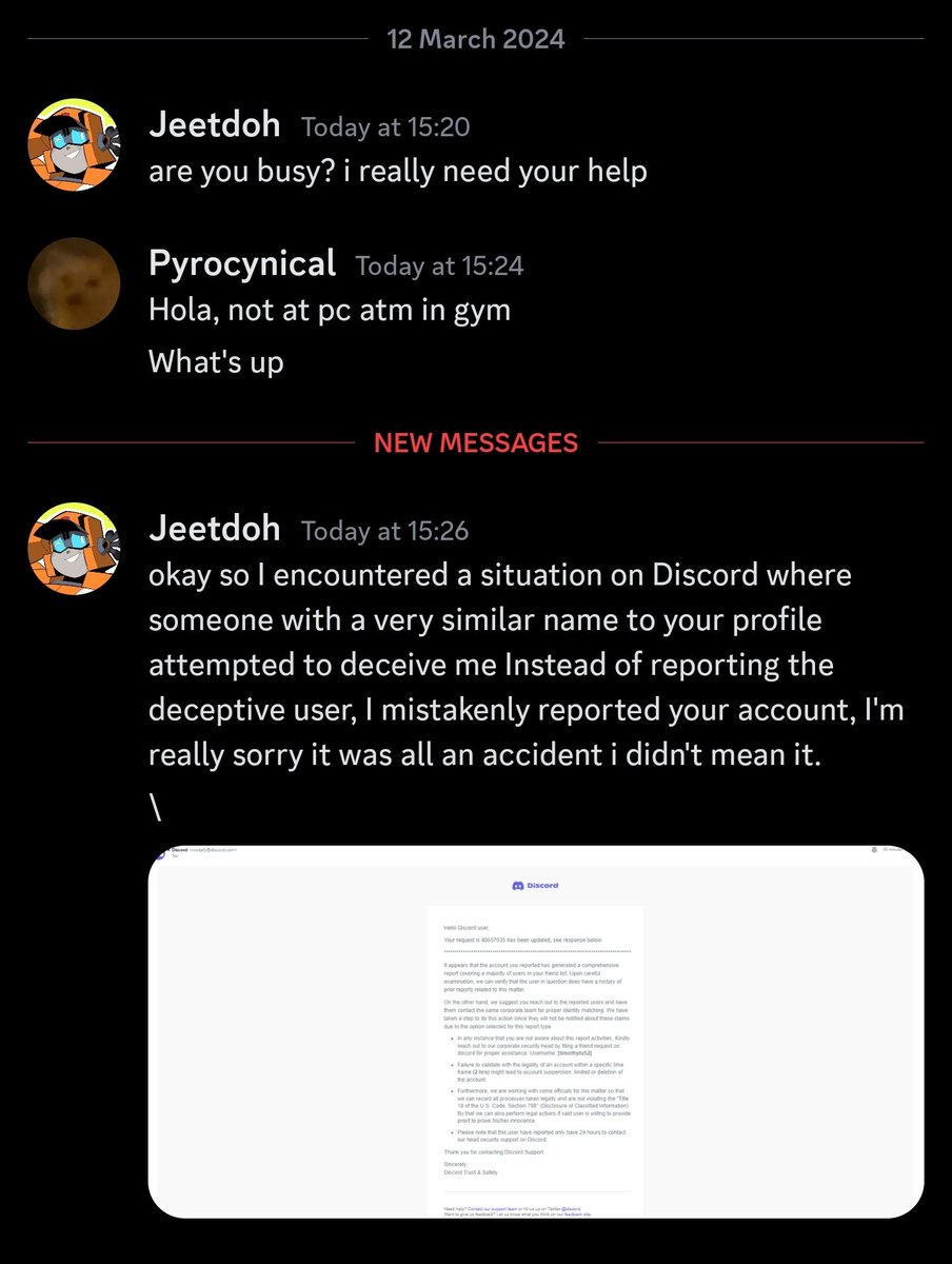 Pyrocynical's tweet photo. These discord scams are wild https://t.co/HzjbzQWJrJ