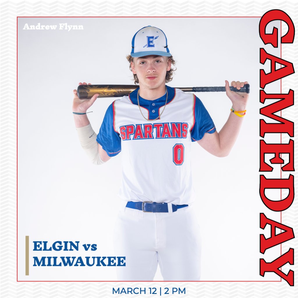 GAMEDAY ⚾️ @ElgCCBaseball1 vs @MATC_Athletics 📍 Elgin, Ill. ⏰ 2/4:30 PM 🎥 web.gc.com/teams/si8wMIOX…