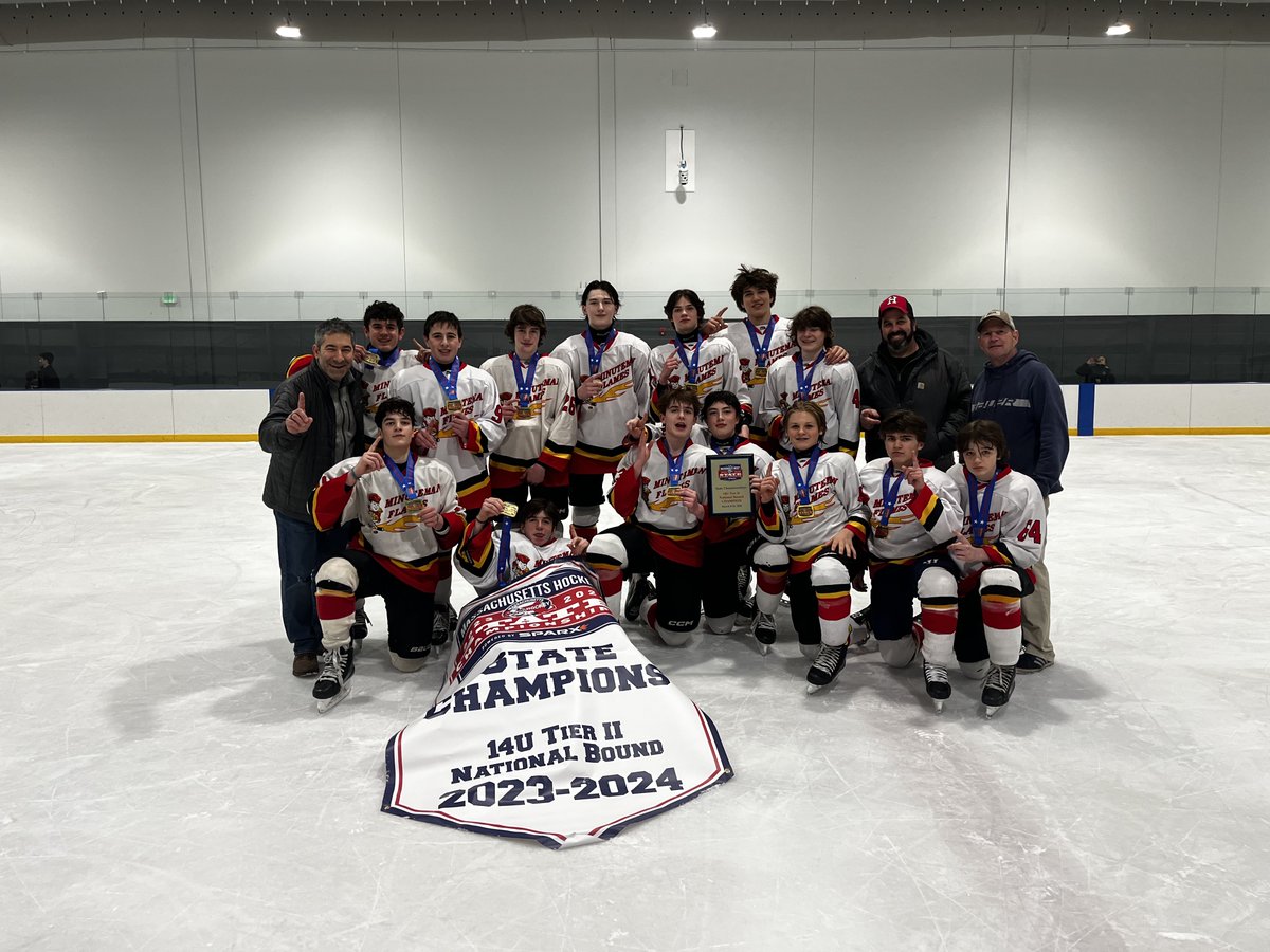 Mass_Hockey's tweet photo. Congratulations to the Minuteman Flames , the Youth 14U Tier II winners. The Flames will be representing Massachusetts at the USA Hockey Nationals from April 3rd to 7th in Amherst, New York! https://t.co/wZTQAsUqhz