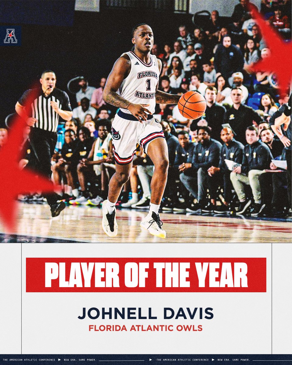 𝐎𝐧𝐞 𝐨𝐟 𝐭𝐡𝐞 𝐏𝐥𝐚𝐲𝐞𝐫𝐬 𝐨𝐟 𝐭𝐡𝐞 𝐘𝐞𝐚𝐫 🏀

Johnell Davis x <a href="/FAUMBB/">Florida Atlantic Men's Basketball</a> 

#AmericanHoops