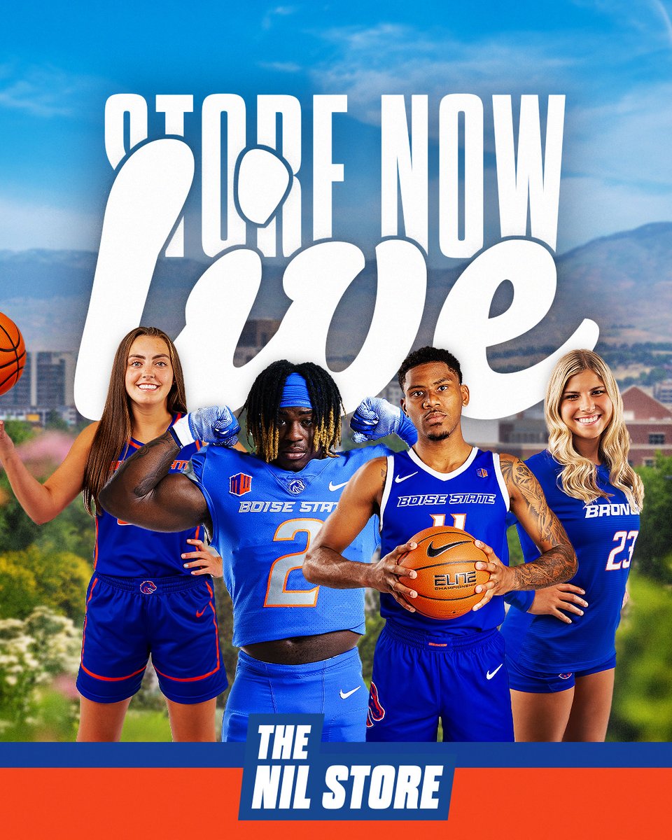 Boise State Launches Online Apparel Store for Student-Athletes! Funds generated from sales will be deposited directly in the pockets of student-athletes.

Support your favorite Broncos ⤵️
🛒 bit.ly/4ceUpz5

#BleedBlue | #WhatsNext