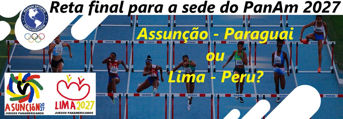 Neste momento, ocorre assembléia extraordinária on line pra escolha da próxima sede dos Jogos Pan-americanos. O Comitê Executivo da PanAm Sports e representantes das 2 candidatas estão no Hotel JW Marriott de Miami 🇺🇸. Serão 52 votos para decidir entre Assunção e Lima para 2027.