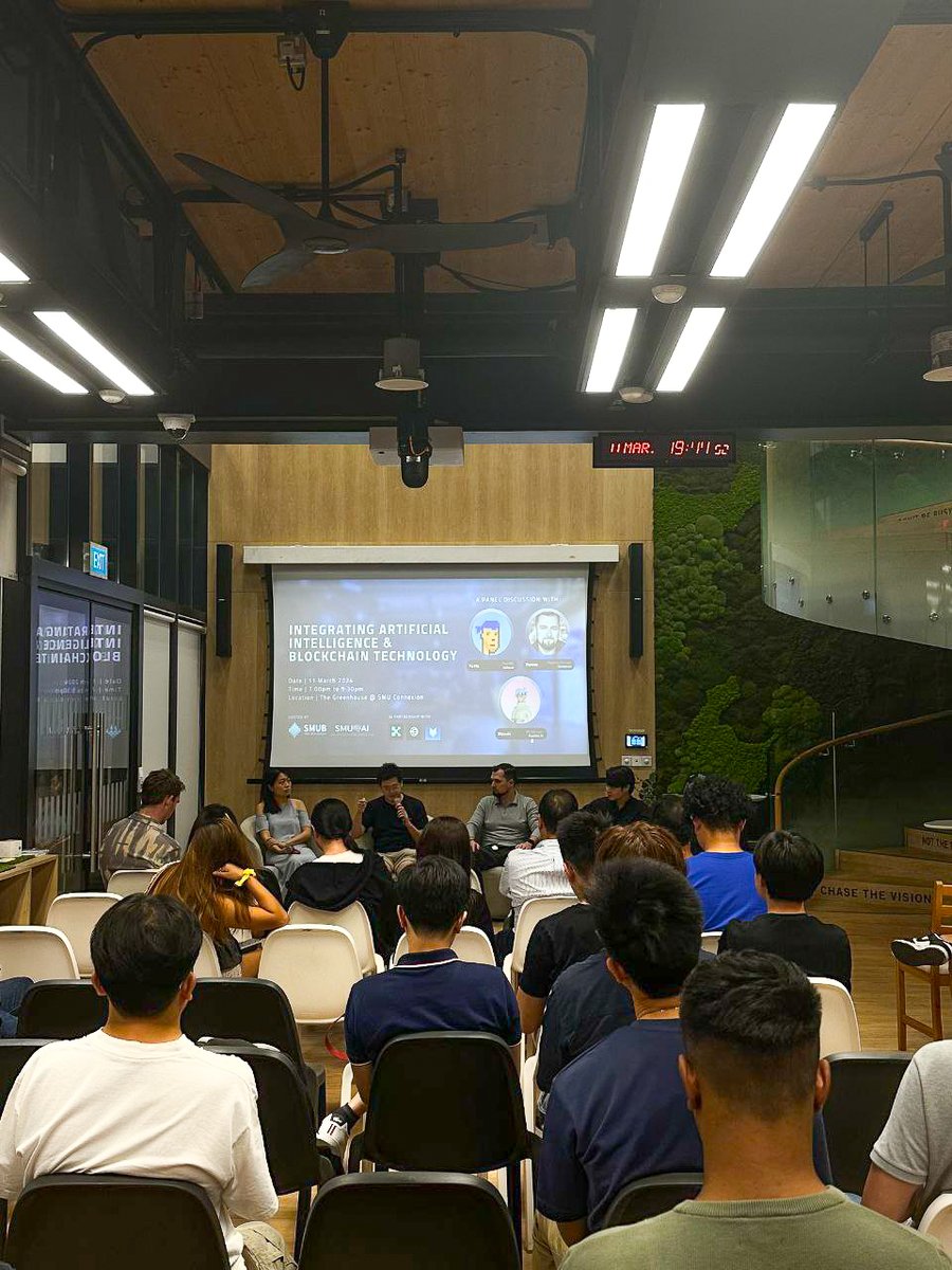 Mayuki (@mayukinpnp) on Twitter photo Happy to share <a href="/nanoverseHQ/">NANOVERSE HQ</a> <a href="/KumihoAI/">Kumiho AI</a> 's journey with web 3 peeps with @_kaitoai and <a href="/worldcoin/">World</a> hosted by <a href="/smu_blockchain/">SMU Blockchain Club</a> , simultaneously ETH was at 4K.
Exchanges in discussion on AI with blockchain in terms of identity, trading insights.
Seems like a lot of people are curious Happy to share <a href="/nanoverseHQ/">NANOVERSE HQ</a> <a href="/KumihoAI/">Kumiho AI</a> 's journey with web 3 peeps with @_kaitoai and <a href="/worldcoin/">World</a> hosted by <a href="/smu_blockchain/">SMU Blockchain Club</a> , simultaneously ETH was at 4K.
Exchanges in discussion on AI with blockchain in terms of identity, trading insights.
Seems like a lot of people are curious