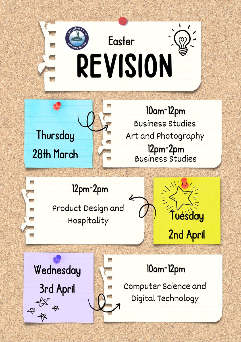 Please see our Easter revision timetable below! #GCSES #BePrepared @aberengagement