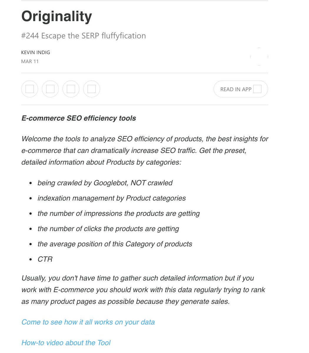 SEOHolicc's tweet photo. Kevin Indig's latest newsletter opens with this (presumably) AI-assisted ad. I was waiting for the punchline...but there wasn't one! This is a real ad from Jet Octopus! Extremely painful to read. Funny in a newsletter about originality and fluffy content. https://t.co/rSXqWt5oco