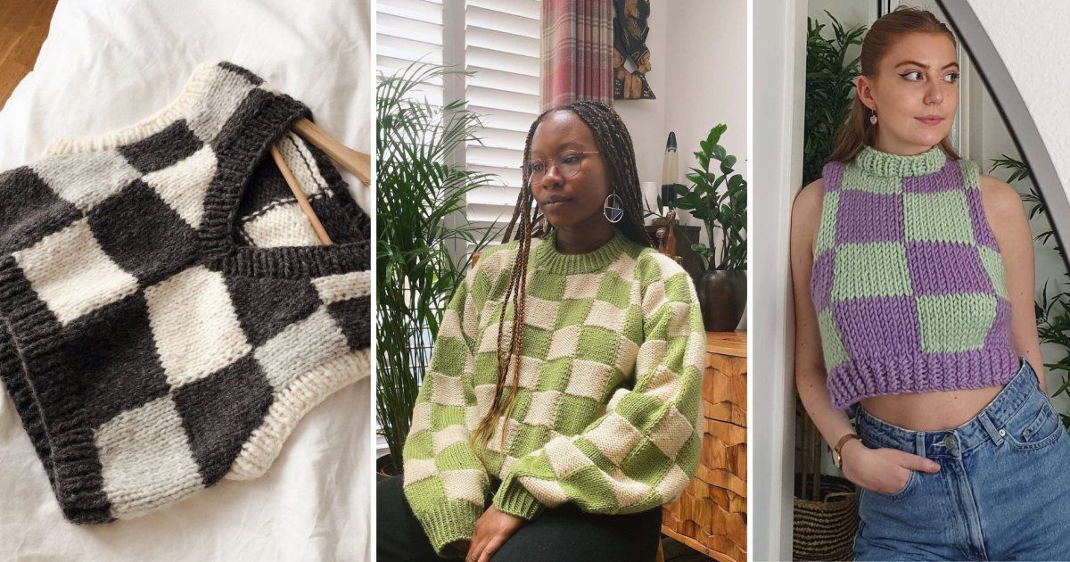 Top 6 des plus beaux patrons pour tricoter un pull damier buff.ly/3T0PWHq