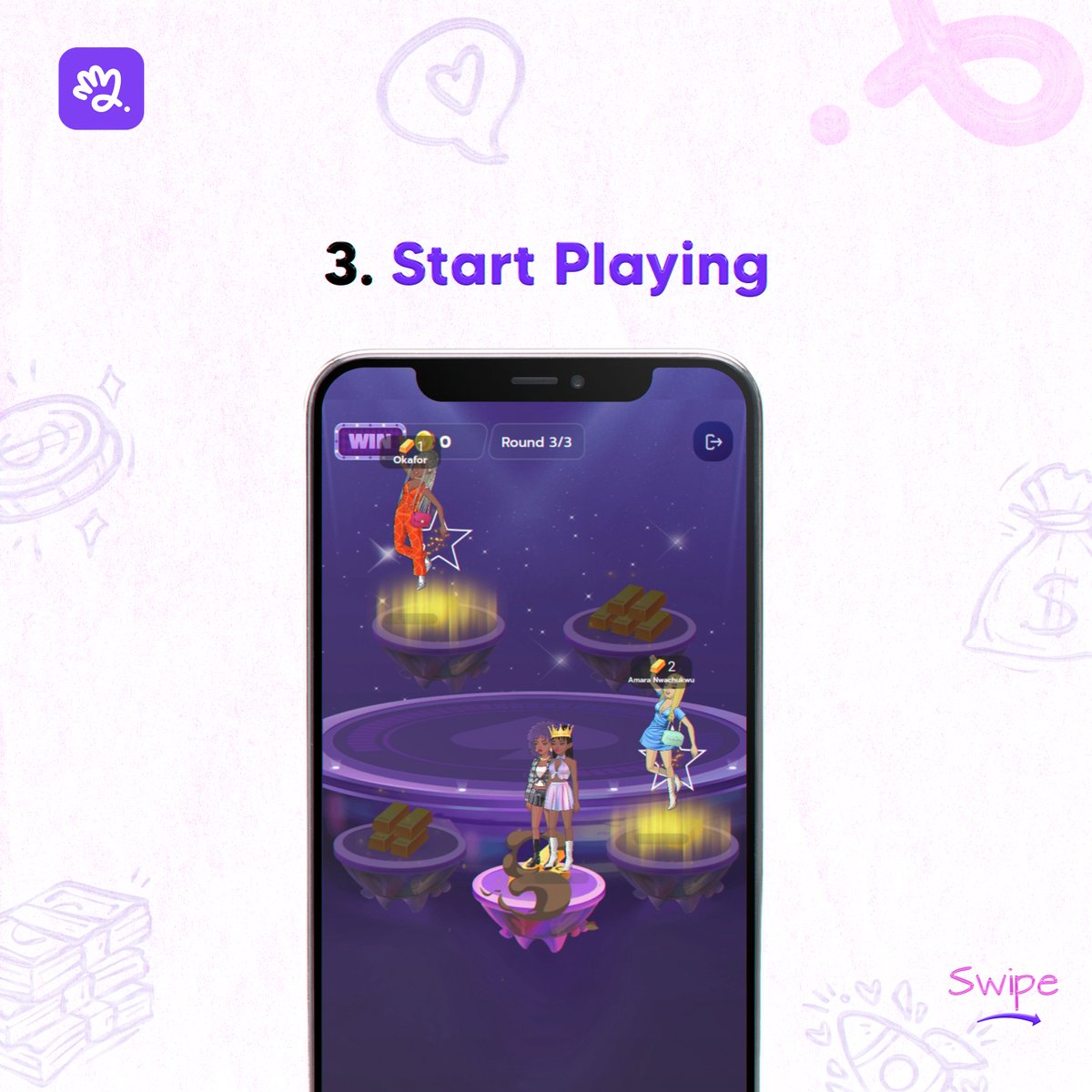Poppinverse's tweet photo. Bet on yourself and cash out real coins!

Stake your bet and start earning in just a sec.

Just Follow these simple steps to start playing with friends!

#GamingCommunity #Playfriends #GamblingTwitter https://t.co/ht6klU0jAf