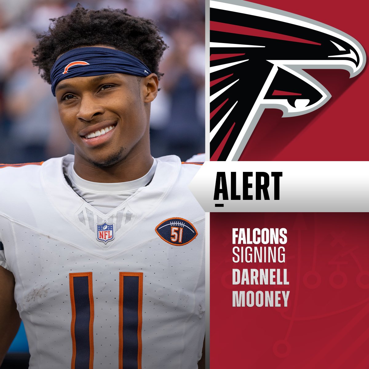 Falcons to sign WR Darnell Mooney to three-year, $39M deal. (via @rapsheet)