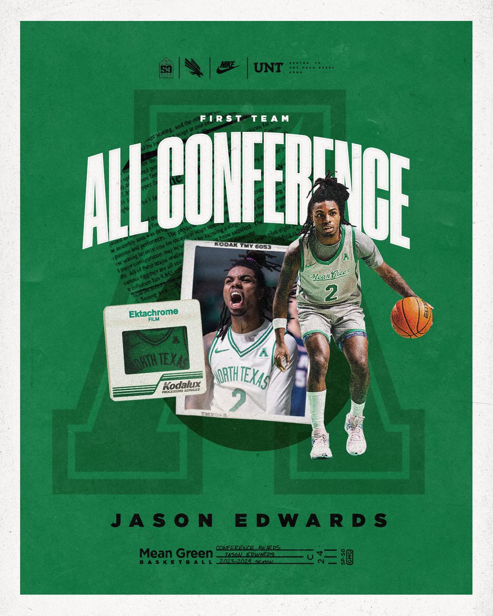 🏅𝟏𝐒𝐓 𝐓𝐄𝐀𝐌 𝐀𝐋𝐋-𝐀𝐀𝐂🏅 Congratulations @jasonedwards_1 on being voted first team all-conference! 📝 northtex.as/49M8ZfP #GMG