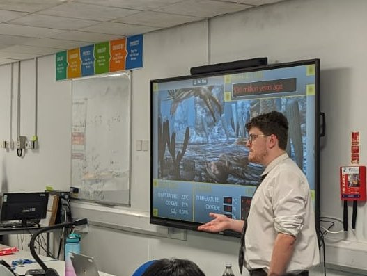MA_ScienceDept's tweet photo. BSW Day 1: Students explored the paleontology career by going on a journey through time to discover how life evolved from species in the past, while also putting species back in their right time period🦖🦕🌍 #BSW #Time

@KEV_Science 
@McrAcademy https://t.co/yx4UEtCx4d