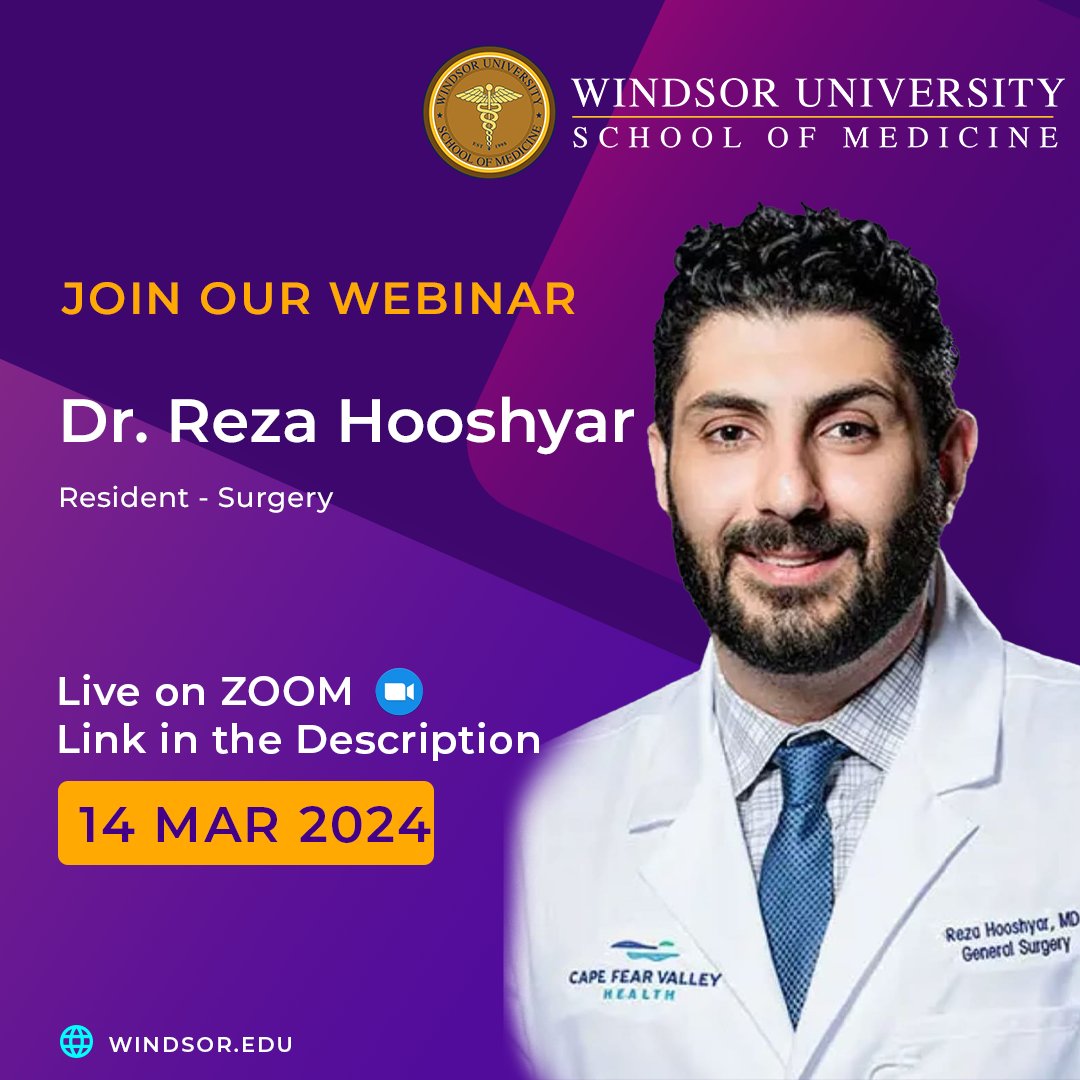 Exciting Announcement! Join us for another Webinar- Hosted by Dr. Reza Hooshyar Register Here docs.google.com/forms/d/e/1FAI… #windsormedalumni #windsorwebinarseries #wusom #wusommed #careerinmedicine #medstudents #medicalcareer #caribbeanmedicalschool  #internationalstudents