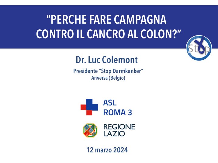 LucColemont's tweet photo. Pronto a Roma 🇮🇹 per discorso “Perché fare campagna contro il cancro al colon?” al conferenza @ASLRm3 @RegioneLazio 😉
Condividere la @StopDarmkanker conoscenza anche in Italia 💙 #707
#FaiIltest 🙏
#Marzomesedelcancroalcolon https://t.co/JnctlYSGmY