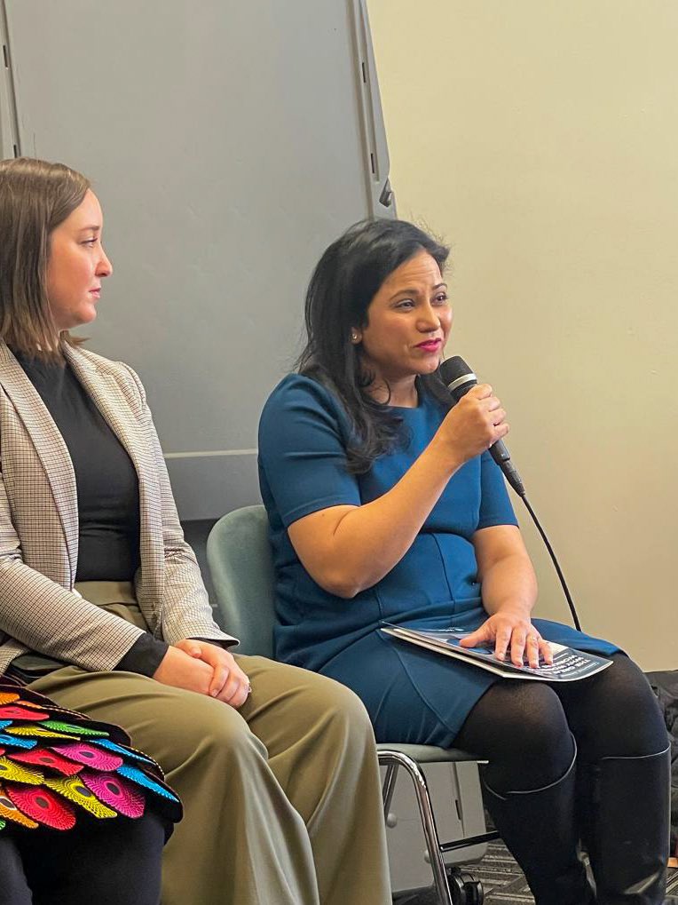 'The road to #UHC is paved with investments in women health workers. It will also have a multiplier effect - a triple gender dividend - for health, gender and development' says @RoopaDhatt in a side #CSW68 panel discussion #InvestInWomen