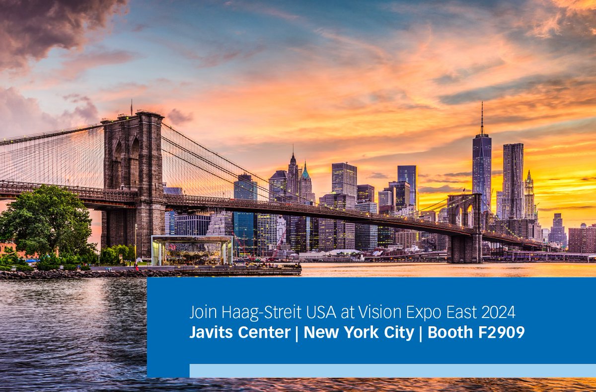 The Haag-Streit USA team is headed to New York City this week for the last Vision Expo East in the Big Apple. We invite you to join us at Booth F2909 to learn more about Lenstar Myopia, the Reliance Optometry Workplace, our current promotions, and more!