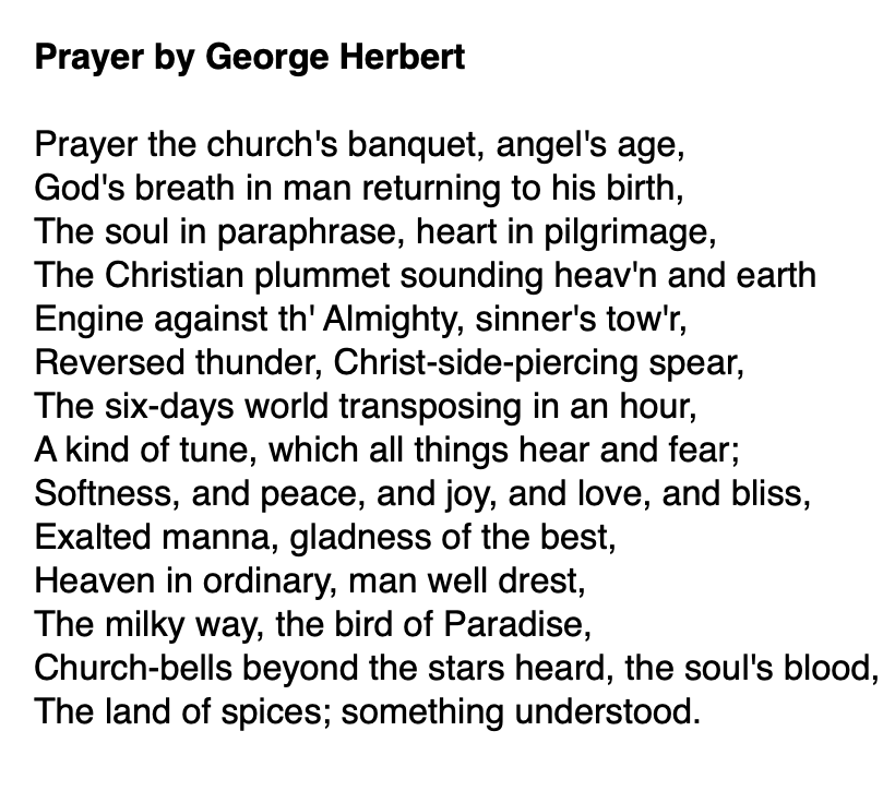 The weather looks likely to hold for our next prayer walk. See you at 5.30pm for another special time considering the mysteries and glories that tumble out of George Herbert's poem, Prayer.