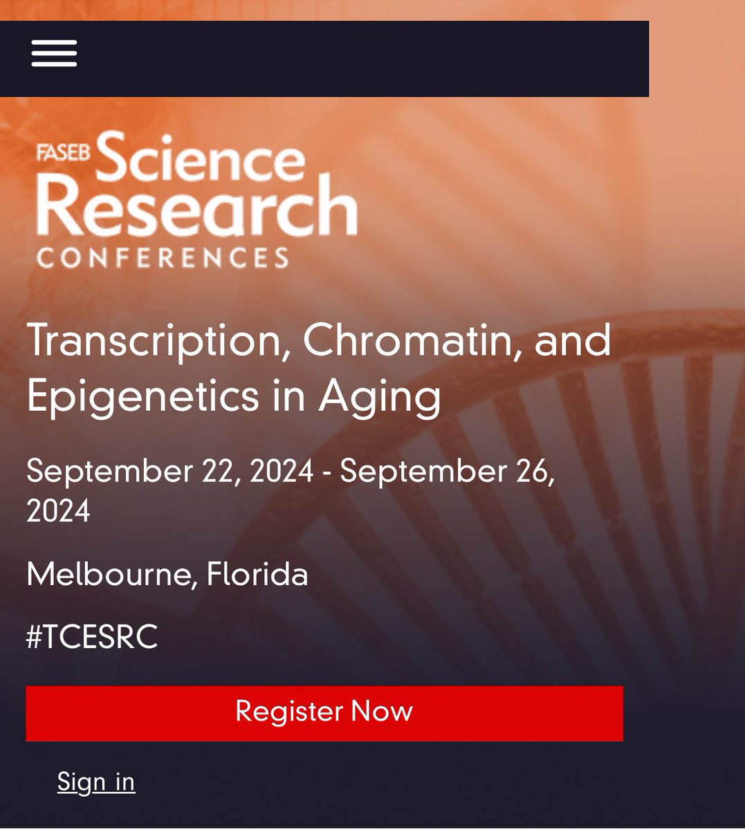 Excited to be organizing my first international conference w/@petertessarz @TheWebbLab & @Morrison_Lab_SU on #epigenetic & #aging & everything in between! Amazing speakers (keynotes @BrunetLab @MAF_Dawson @OdedRechavi) & a new opportunity for trainees⬇️ events.faseb.org/event/a7662070…