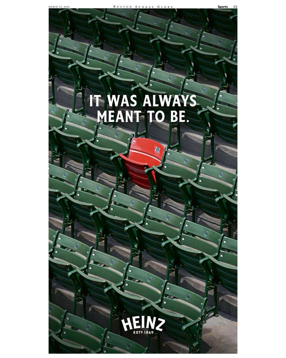 Incredible ad for the return of real ketchup to Fenway. No getting around it.