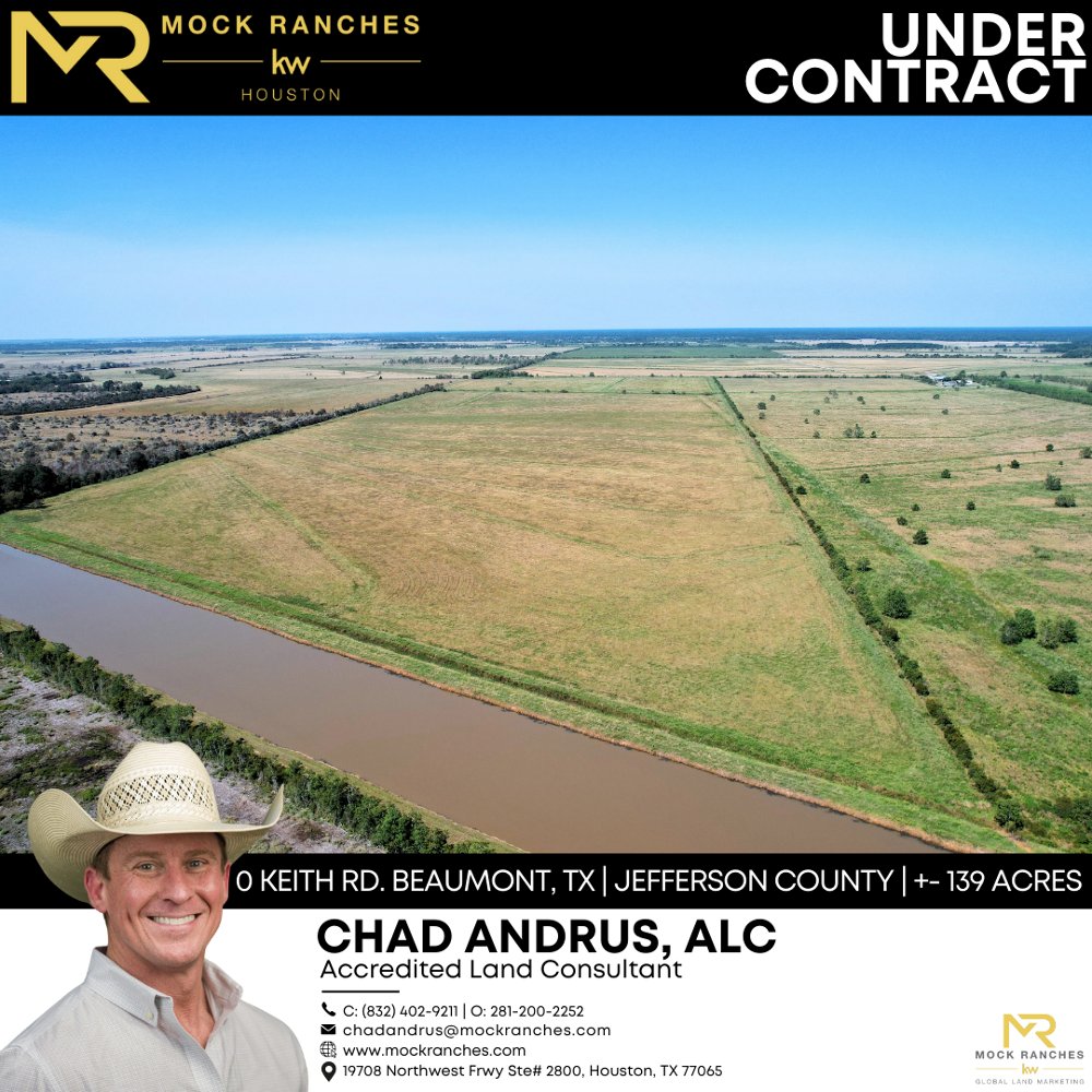 UNDER CONTRACT‼️🔥

📍0 Keith Rd. Beaumont, TX | Jefferson County | +- 139 acres 

#mockranches #mockrancheshouston #landbrokercoop #kwland #buymoreland #landspecialist #undercontract #jeffersoncounty #beaumonttx #texasfarmandranch #texasrealestate