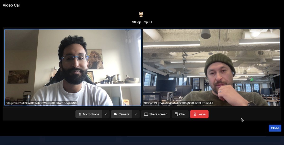 lightofrahim's tweet image. first ever @SolChatCoin video call with @aeyakovenko 🐲💬