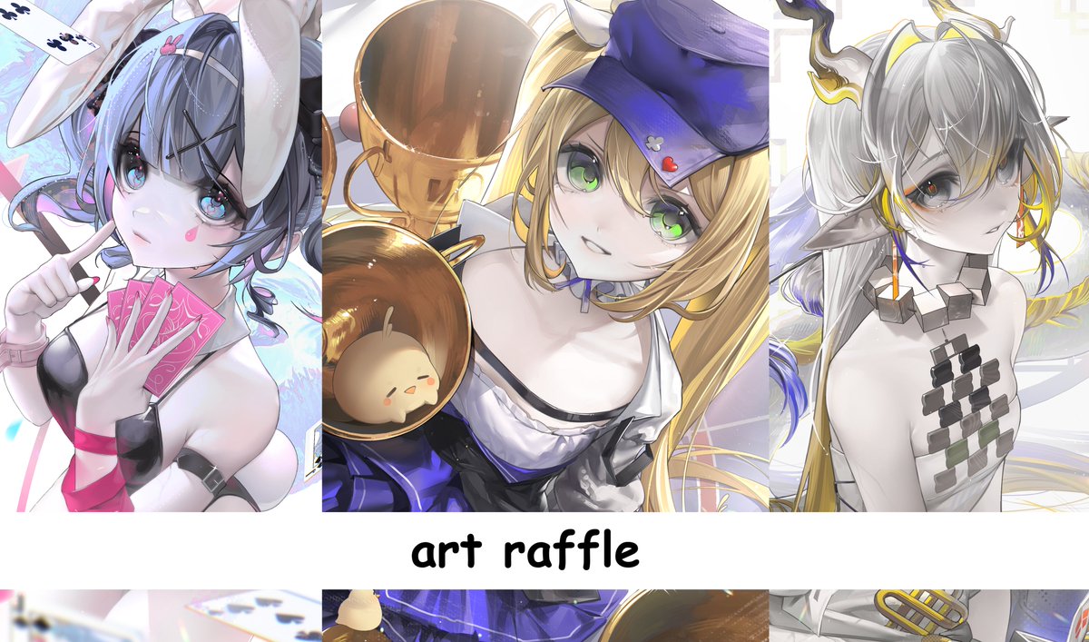 『 ART RAFFLE 』🖤 thank you for 3000 followers ^-^ one winner will receive half body illustration to enter: - follow (new followers are very welcome) - like&rt - comment your oc/fanart character ends on april 14th good luck everynyan 🍗🍗🍗 #artraffle