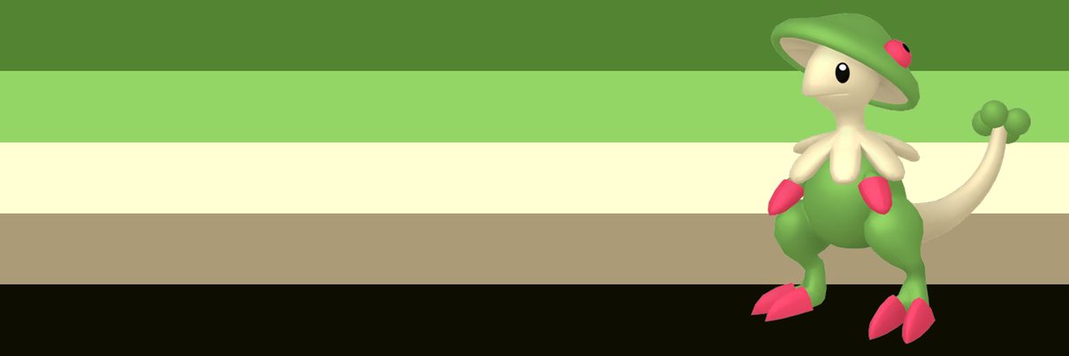 the aromantic (aro) flag color picked from breloom