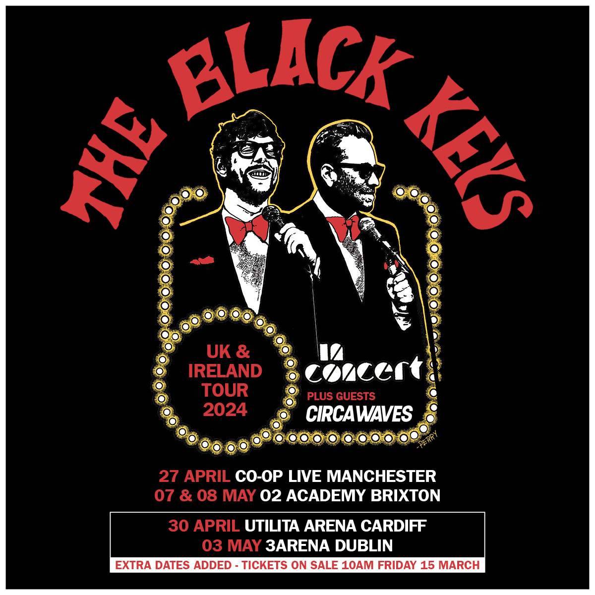 Excited to be joining @theblackkeys on their UK & Ireland shows in April & May, we've decided to add in a headline show in Belfast on 4th May. Our first time playing a headline show in Ireland! Let’s make it one to remember!! Tickets on sale Friday 10am. bit.ly/49OviBL