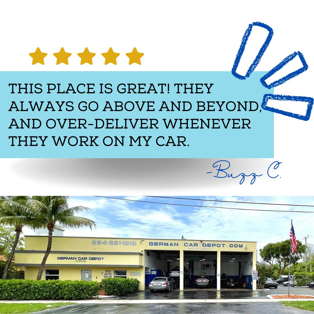 Thank you for your kind & honest review! ⭐⭐⭐⭐⭐ (954) 329-1755 GDepot.Com #5StarService #FiveStarCustomerService #HighQualityAutoRepair #ASECertified #CertifiedMechanics #ServiceWithASmile #HollywoodFL