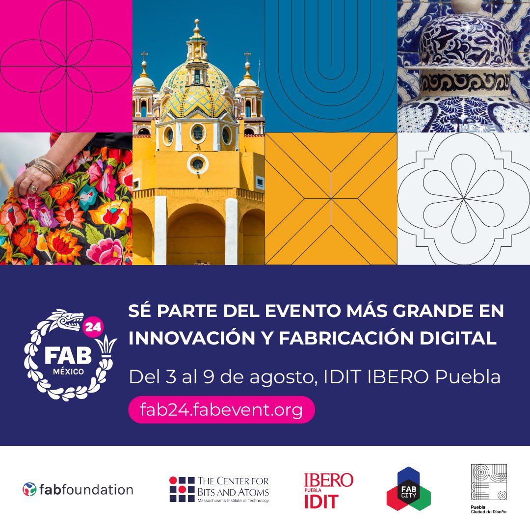 PueblaCdeDiseno's tweet photo. Eventos | Este 2024, el #FabFoundation seleccionó a la ciudad de Puebla para llevar a cabo su encuentro anual, gracias al trabajo realizado por el @IDITIbero de @IberoPuebla. 🥳 https://t.co/4y4gYZMwn7