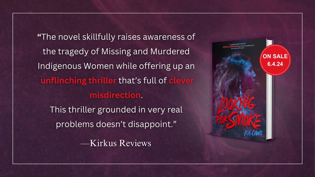 LOOKING FOR SMOKE just got its first trade review—from Kirkus! Read the whole review here: kirkusreviews.com/book-reviews/k…