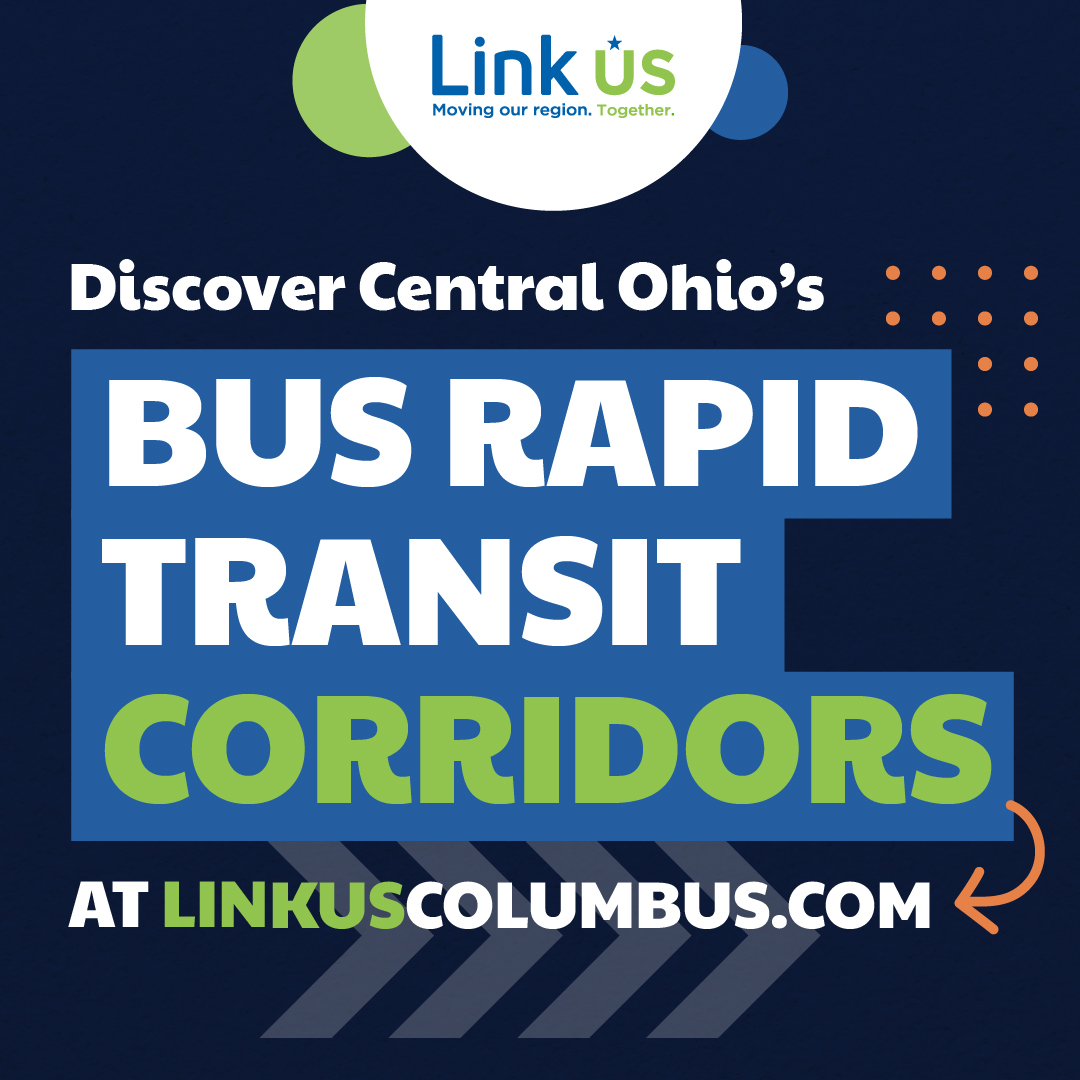 LinkUS will make transit improvements through BRT 🚌 We're bringing bus rapid transit (BRT) to key rapid transit corridors, the city’s most heavily used transit lines, in Central Ohio! We’ve updated our website with more info about what to expect ➡️ LinkUSColumbus.com/rapid-transit-…