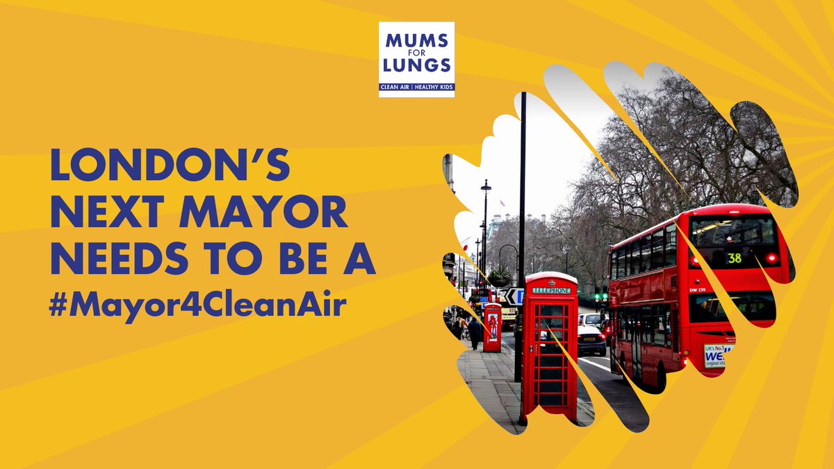 Today we're launching our #LondonMayoralElection campaign, with a coalition of London groups.

We need a #Mayor4CleanAir to:

💚 Commit to the latest WHO #AirPollution guidelines.
💚 Lead on #SchoolSuperzones.
💚 Create a website with all pollution monitoring & info in one place.…