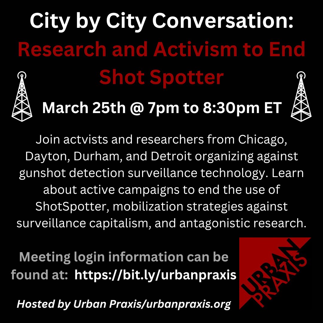 Urban Praxis Workshop will be hosting an online discussion on March 25th with researchers and activists engaged in work to challenge surveillance capitalism in their cities. Event information can be found at bit.ly/urbanpraxis.