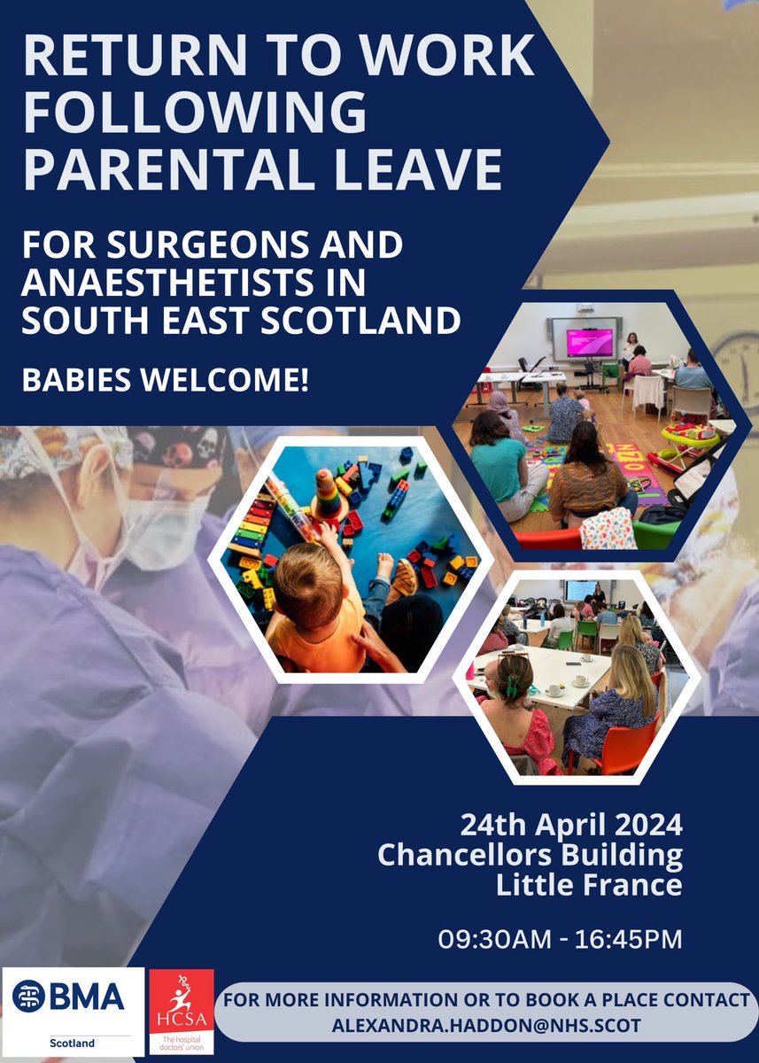 Great article in @surgeonsnews Surgeons, O&G & anaes drs of all grades - we still have spaces on our 🏴󠁧󠁢󠁳󠁣󠁴󠁿 version of this prize-winning event Join us on 24th April in Edinburgh Bring your wee ones! Free! Contact @AlexHaddon5 to book