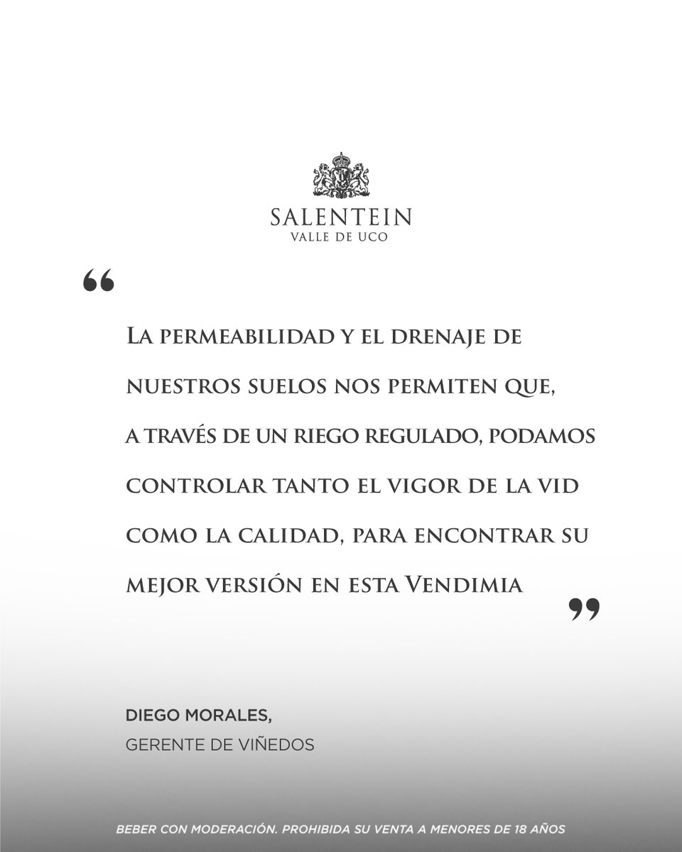 Diego Morales, gerente de viñedos, es quién lidera el equipo de Ingenieros Agrónomos en la bodega. Fue reconocido como “ Viticultor Argentino destacado” en 2023 del ranking de @timatkinmw. Gracias a su expertise, nuestras vides reflejan una calidad única en cada creación.