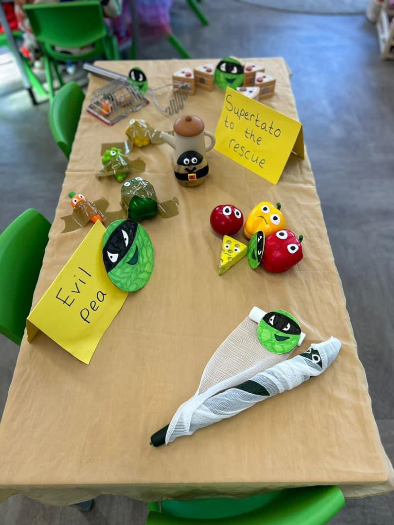 We love ‘Supertato’ by <a href="/suehendra/">Sue Hendra</a> &amp; <a href="/PauLinnet/">Paulinne</a> - we’ve enjoyed activities including saving the vegetables that live in our home corner from the evil pea and making our own potato heroes to take home - our children have been so excited! 🥔📚✨ #WorldBookDay2024