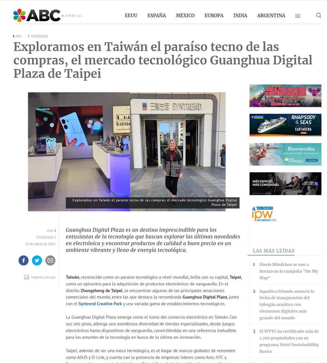 ABCMundial's tweet photo. Exploramos en #Taiwán el paraíso #tecno de las compras, el mercado tecnológico #Guanghua Digital Plaza de Taipei en el distrito #Zhongzheng, junto con el #Syntrend Creative Park y una variada gama de establecimientos tecnológicos.
@ABCMundial @MOFA_Taiwan 
https://t.co/H0bcID80gw https://t.co/GYsLLtzbUu