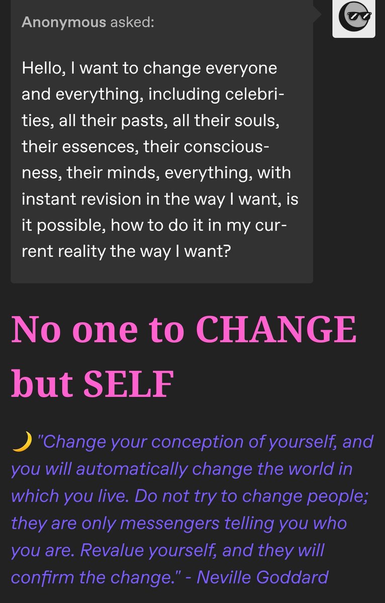 Tenbinary's tweet image. No one to change but SELF
The world is simply just a mirror: