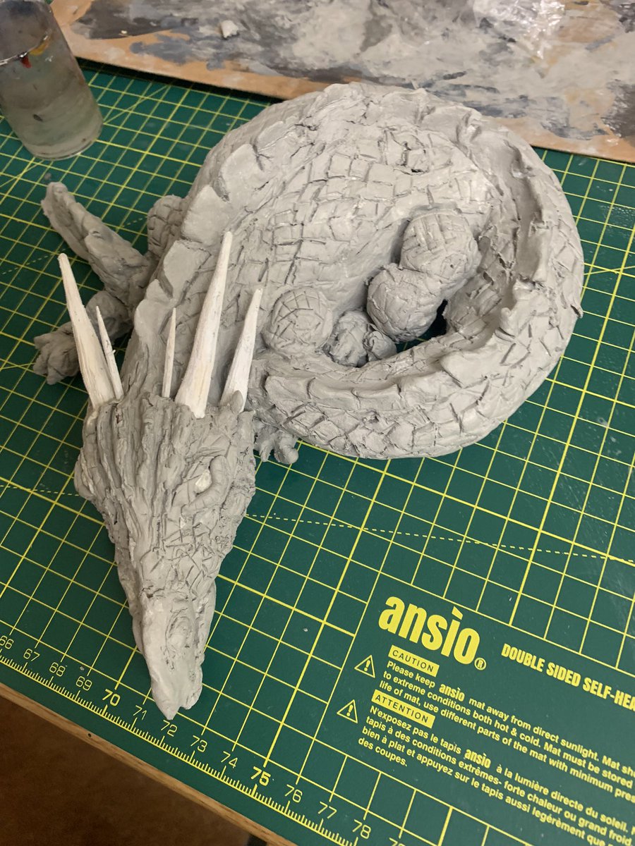 SeaGlassV2's tweet photo. Dragon update
Gave him some horns and legs and baked in the oven ready for painting
#model #wizzkids #WarhammerArt #dnd #dndart #dragon #fantasymodel https://t.co/AlxzuLPOer