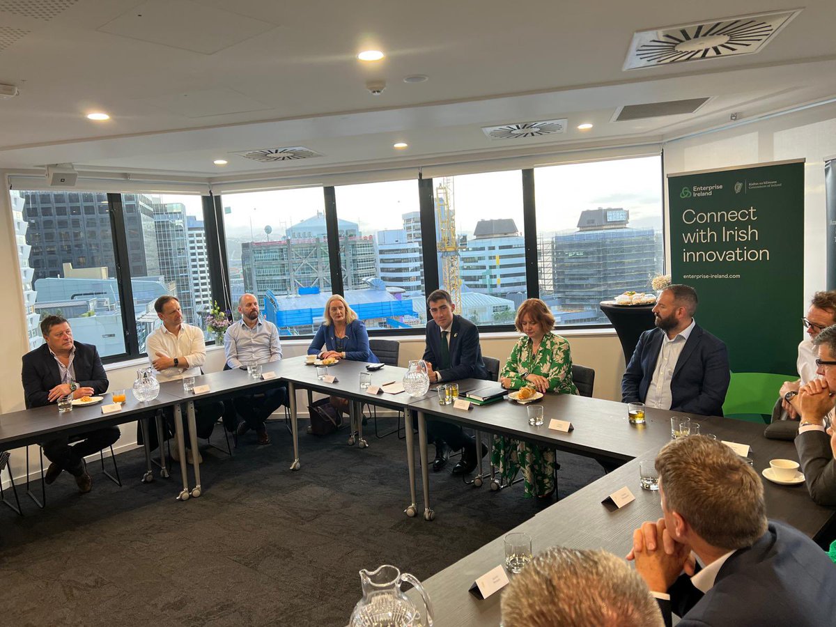 Positive meeting with the Enterprise Ireland Wellington Advisory Council this morning with Irish companies engaging on their growth plans for 🇳🇿 Important to have such invaluable local knowledge & insights available to 🇮🇪 companies to develop their businesses in 🇳🇿 with @Entirl