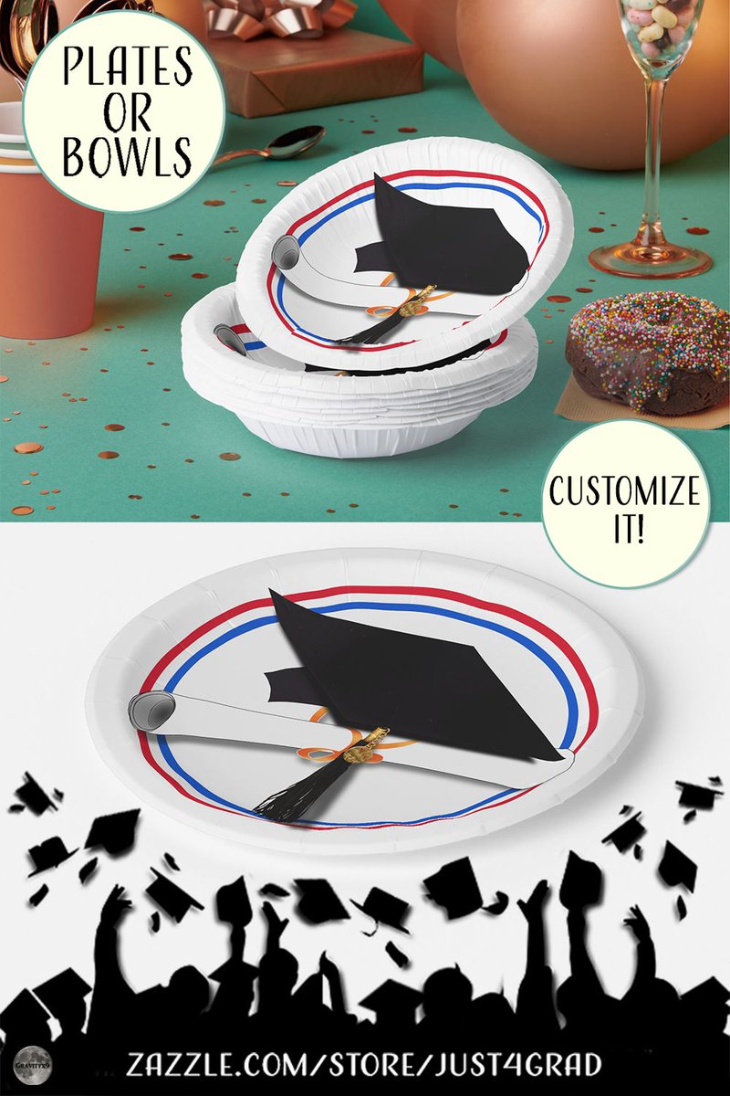 gravityx9's tweet image. * Graduation Party Paper Plates to Customize!
* Custom Paper Plates for Grad Events by #Just4Grad / #Gravityx9Designs 
* Round or square. 
* Two size options.
* Choose font style, color and size of text (or remove text option).
***
buff.ly/4b1BN4Z