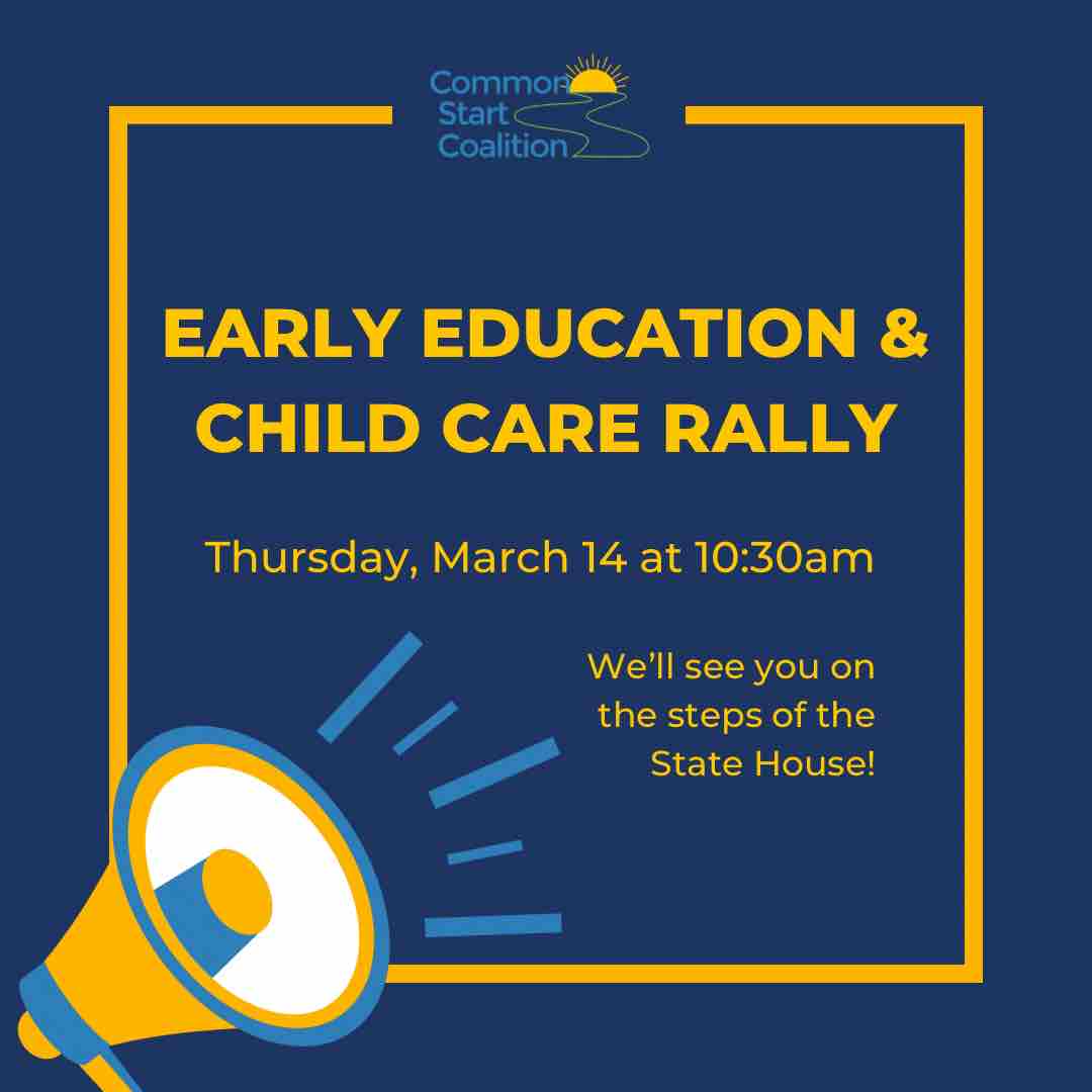Please join Senate President Spilka, Senator Lewis, and members of the Common Start Coalition for a rally for early education and care this Thursday, March 14, at 10:30am, on the State House steps. #mapoli #childcarecrisis #CommonStartMA