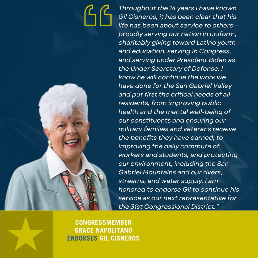 gilsonthehill's tweet photo. In Congress, I partnered with Congresswoman Grace Napolitano to protect our environment, and we fought for safe potable water, improved our air quality, and addressed the health issues related to pollution and fossil fuels.

Congresswoman Napolitano will leave a lasting legacy for her work on mental health, the environment, and working with the youth. I will look to build upon her accomplishments and create more of my own.

#CA31 #SGV