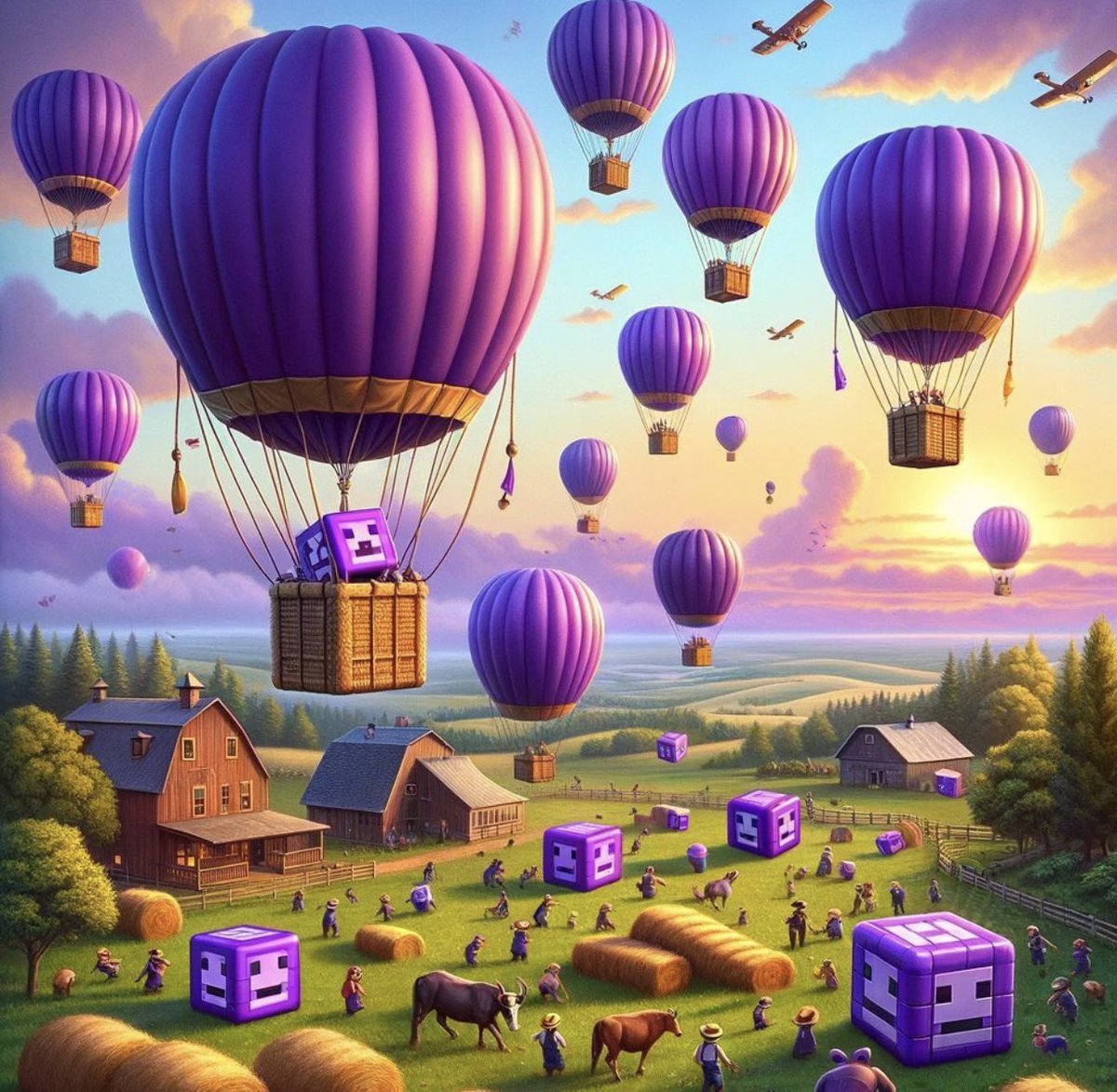 Yashether's tweet photo. Parachutes delivering $BLOCK on the farm. 
Lets farm @GetBlockGames https://t.co/Db6bRxdpYI