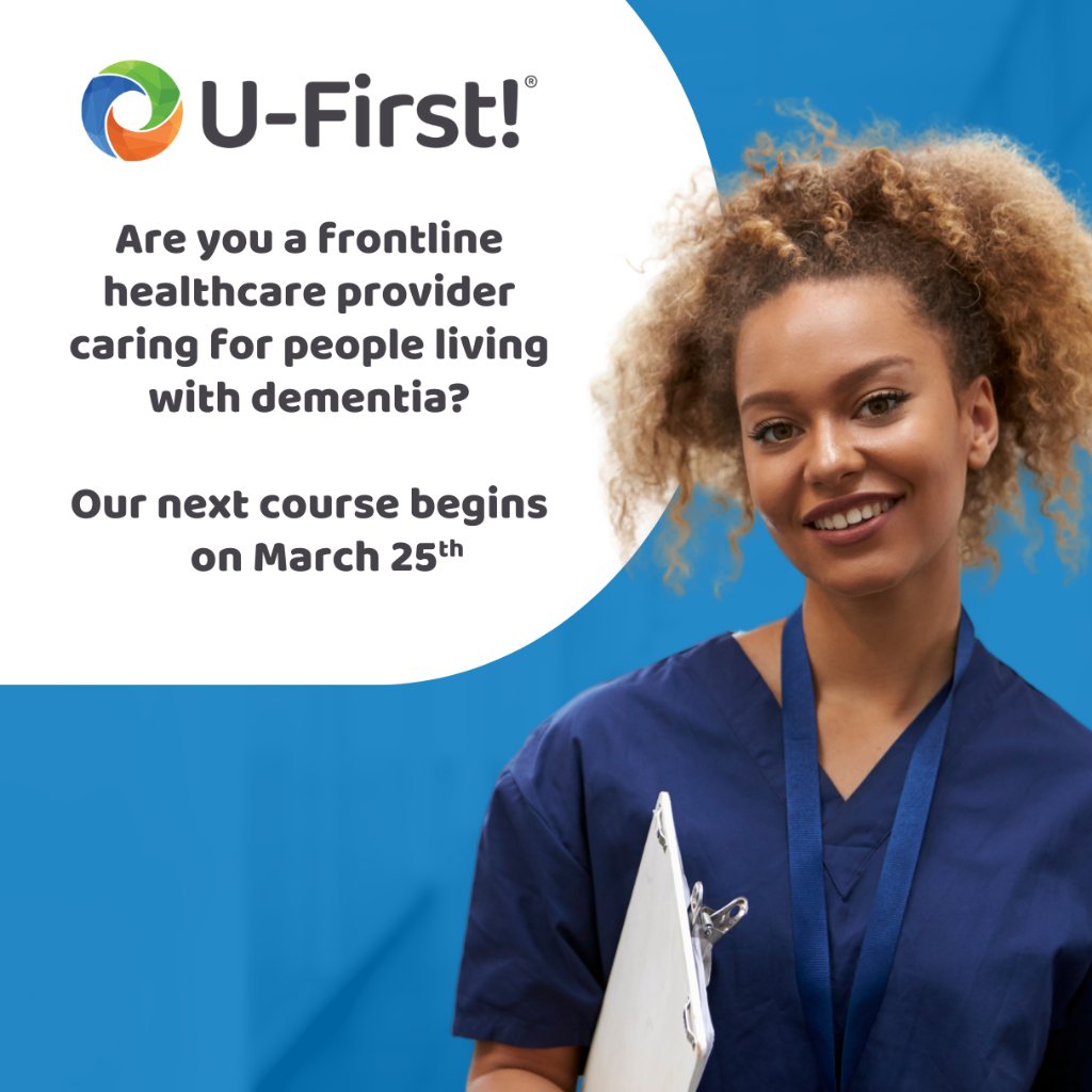 Are you a frontline healthcare provider? Enhance your dementia care skills by completing the Alzheimer Society of Ontario’s U-First!® Online course. Our next asynchronous course begins on March 25th. Registration will close on March 24th. Register here: bit.ly/3Yj7wZA