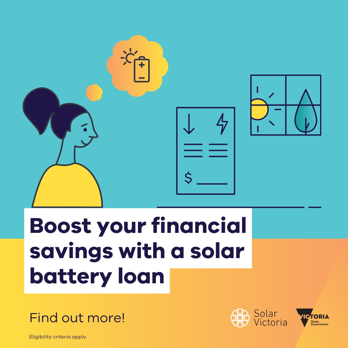 🌞🔋 Apply for an interest-free loan of up to $8,800 to install a #solar battery. You can make repayments over a four-year period to reduce upfront installation costs. Learn more: solar.vic.gov.au/solar-battery-… #solarenergy #solarpower #battery