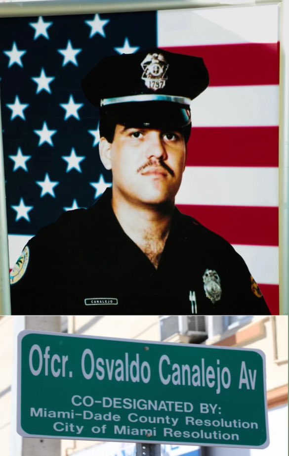 We are honored to dedicate SW 23 Avenue and Flagler Street in memory of <a href="/MiamiPD/">Miami PD</a> Officer Osvaldo J. Canalejo Jr. who made the ultimate sacrifice serving our community. He will never be forgotten.