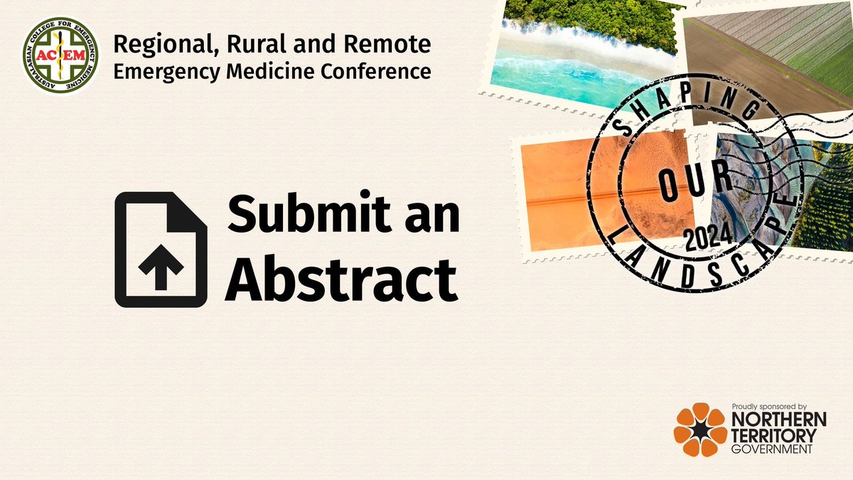 Don't miss your final chance to submit an abstract for the Regional, Rural and Remote Emergency Medicine Conference held this July in Darwin/Gulumerrdgen. Abstract submissions close this Friday 15 March. Submit now – ace.mn/6kw